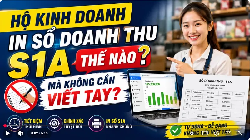 Hộ Kinh Doanh in Sổ Doanh Thu S1A thế nào mà không cần viết tay?
